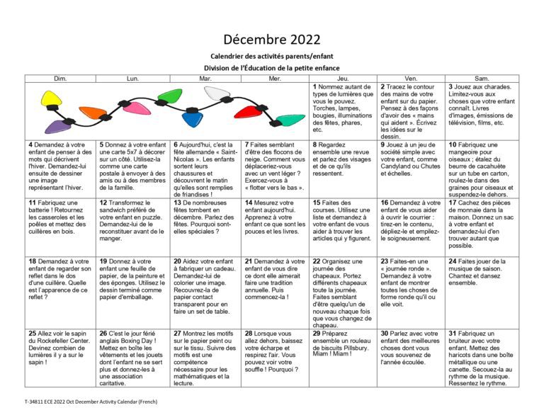 December Calendar - French