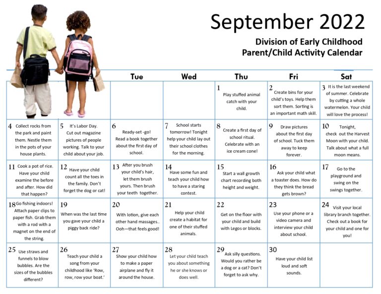 September Calendar - English